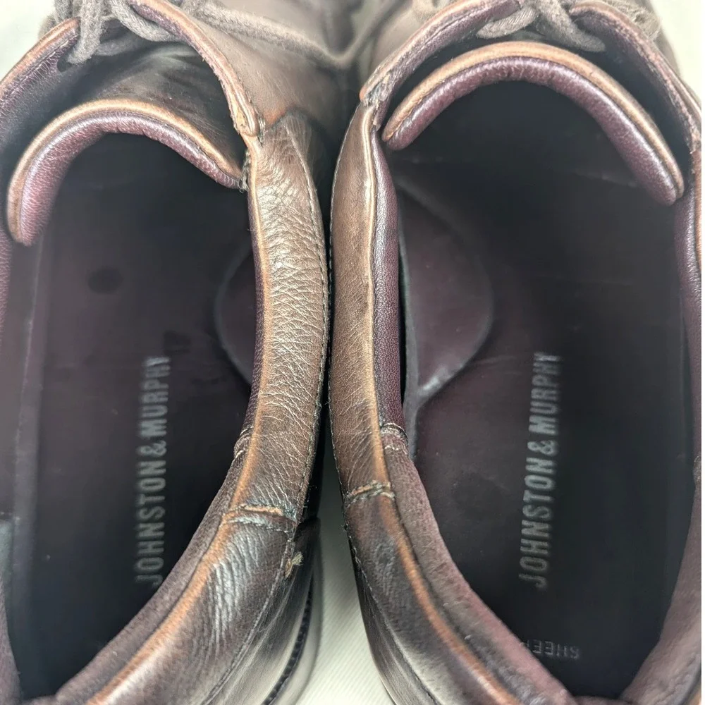 8.5M VTG Johnston & Murphy Men Sheepskin Leather Bicycle Toe Oxford Dress Shoe